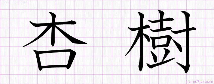 杏樹 の名前書き方 かっこいい杏樹 習字