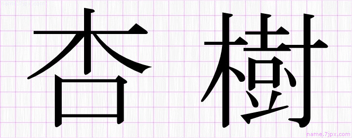 杏樹 の名前書き方 かっこいい杏樹 習字