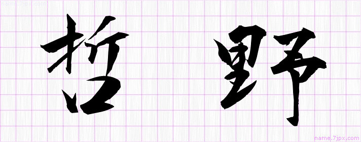 哲野 の名前書き方 かっこいい哲野 習字